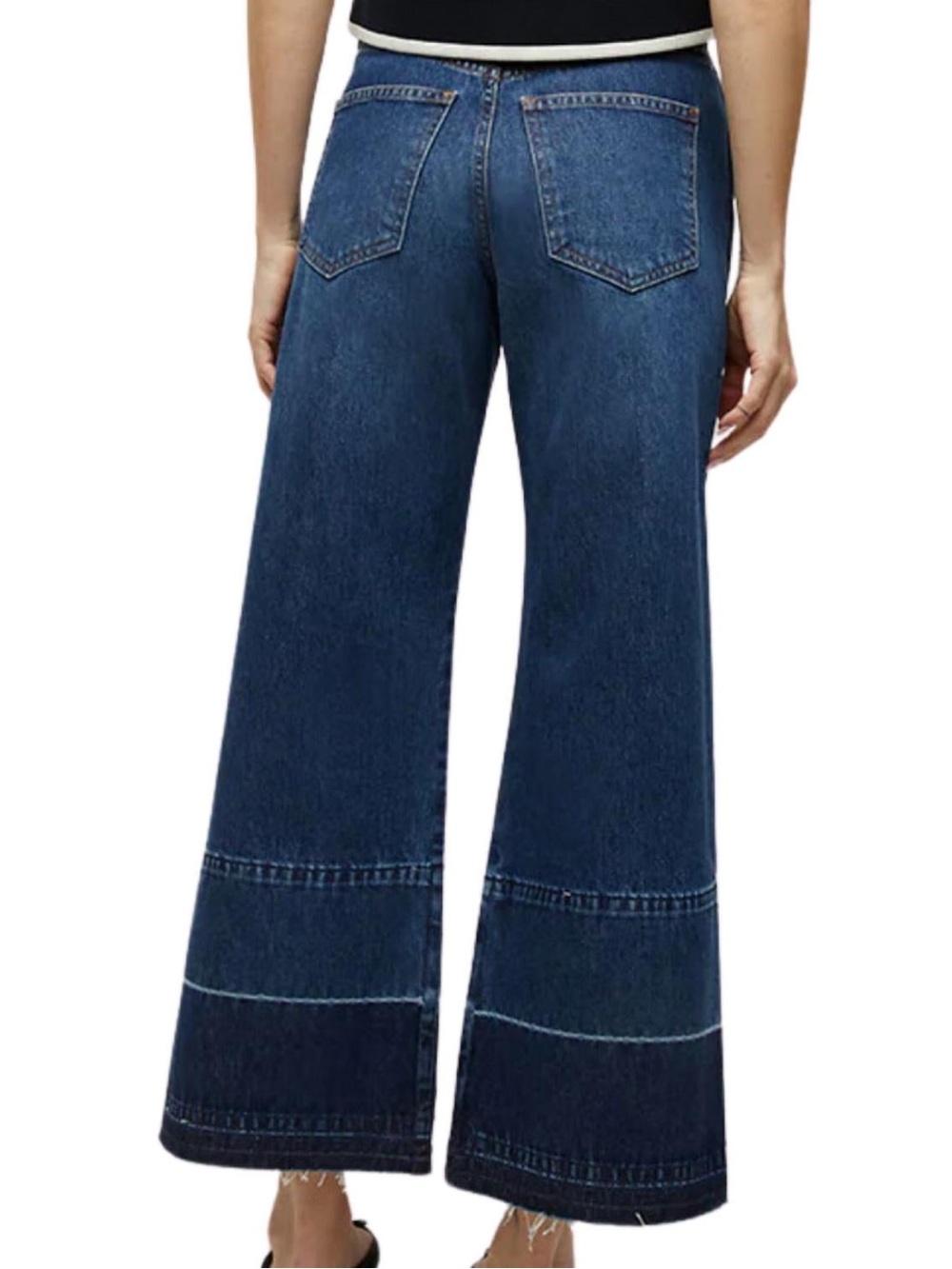 Veronica Beard Taylor Released Hem Cropped Wide-leg  High waist jeans - Picture 3 of 7